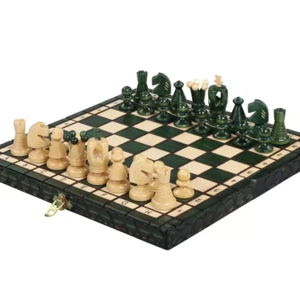 Ensemble d'Échecs Royaux en Bois avec Plateau Pliable et Pièces Élégantes