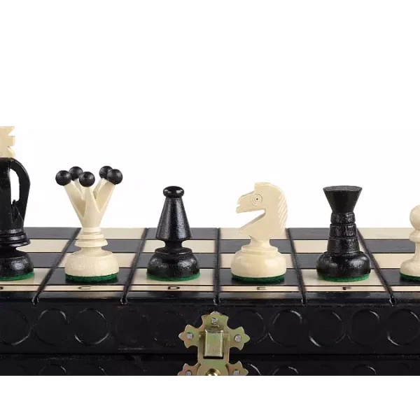 Jeu d'Échecs Royaux en Bois d’Érable - Couleur Noire