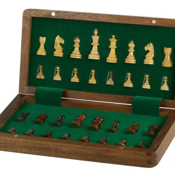 Échecs Magnétiques en Bois avec Échiquier Incrusté 25 cm – Idéal pour le Voyage