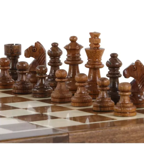 Échecs Magnétiques en Bois avec Échiquier Incrusté 25 cm – Idéal pour le Voyage