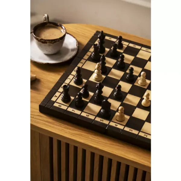 Ensemble d'Échecs Olympiques en Bois avec Plateau Pliable et Pièces Staunton