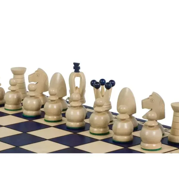 Grands Échecs Royaux en Bois – Couleur Bleue