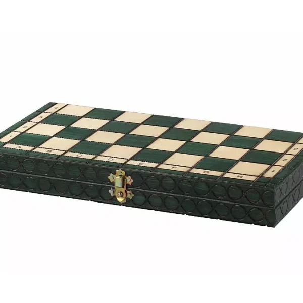 Jeu d'Échecs Royaux Verts en Bois