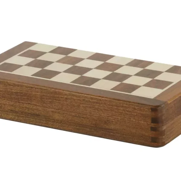 Échecs Magnétiques en Bois avec Échiquier Incrusté 25 cm – Idéal pour le Voyage