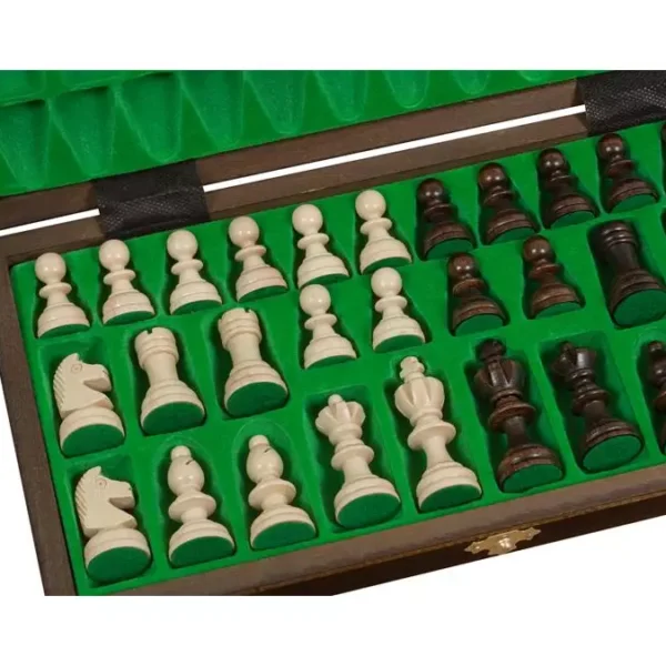 Ensemble d'Échecs Olympiques en Bois avec Plateau Pliable et Pièces Staunton