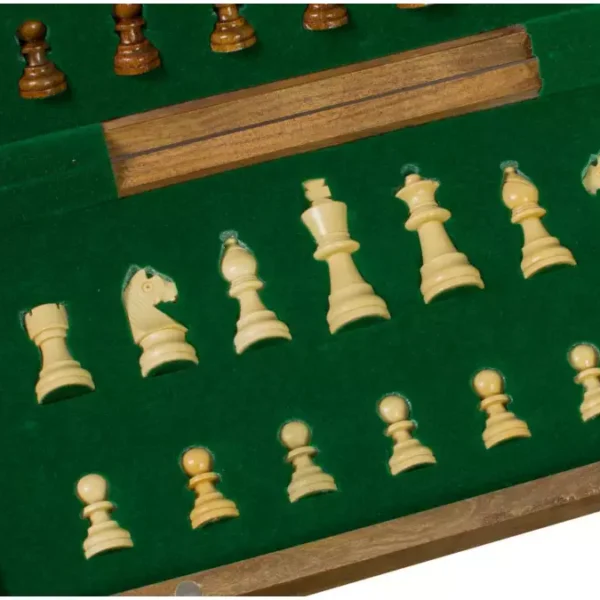 Échecs Magnétiques en Bois avec Échiquier Incrusté de 30 cm – Parfait pour le Voyage