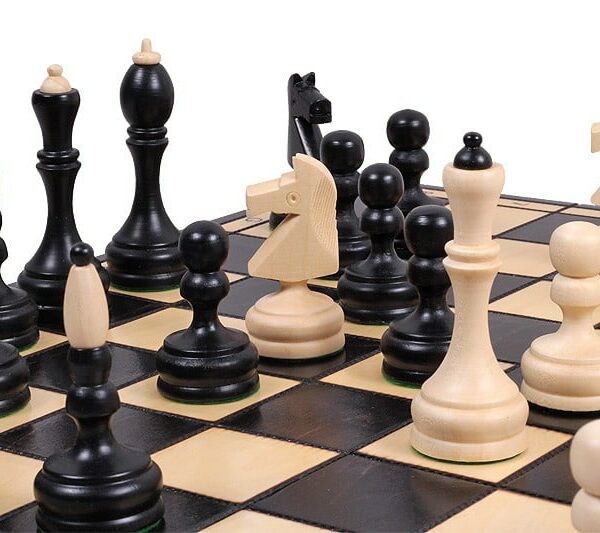 Jeu d'Échecs en Bois avec Pièces Minces - Échiquier Pliant