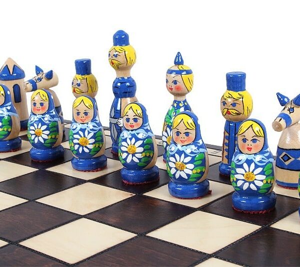 Jeu d'Échecs pour Enfants en Bois - Échiquier Pliant avec Pièces de 9 cm