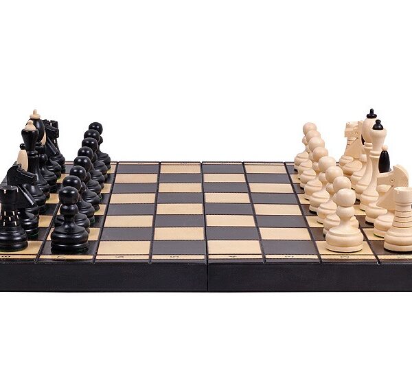 Jeu d'Échecs en Bois avec Pièces Minces - Échiquier Pliant