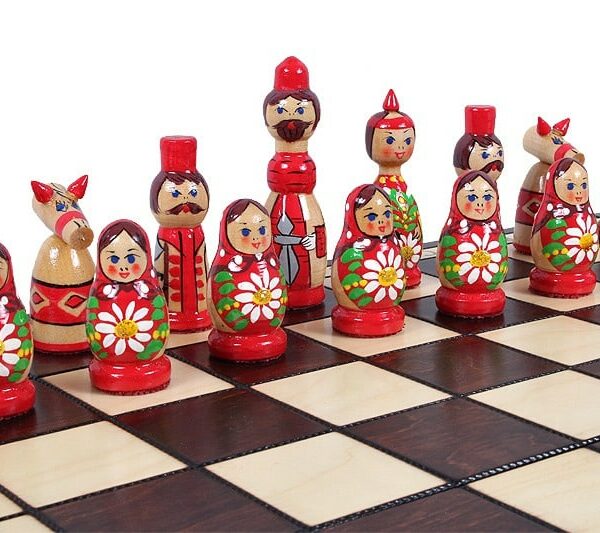 Jeu d'Échecs pour Enfants en Bois - Échiquier Pliant avec Pièces de 9 cm