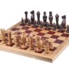 Grand Jeu d'Échecs en Bois de Chêne et Acajou - Échiquier Pliant 65 x 65 cm