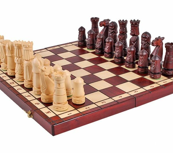 Jeu d'Échecs en Bois de Tilleul avec Échiquier Pliant 50 cm et Pièces Lestées