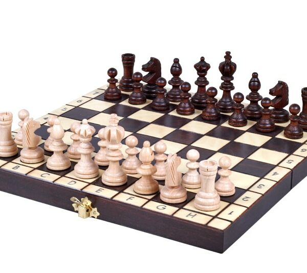 Jeu d’Échecs en Bois Compact – Échiquier Pliable avec Rangement Feutré