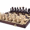 Jeu d’Échecs Pliable en Bois pour Amateurs – Pièces en Bois de Charme, Échiquier avec Rangement