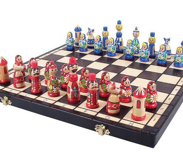 Jeu d'Échecs pour Enfants en Bois - Échiquier Pliant avec Pièces de 9 cm