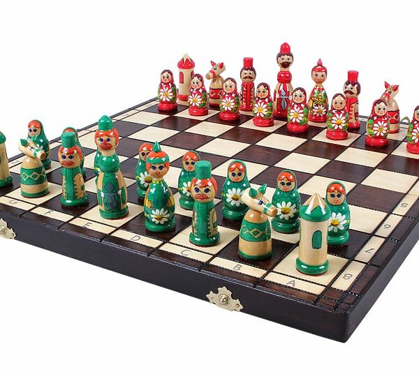 Jeu d'Échecs pour Enfants Thème Poupées Russes - Échiquier Pliant