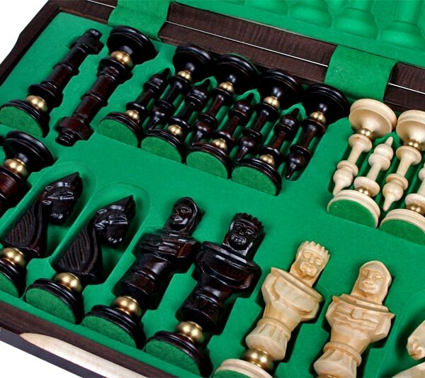 Jeu d'Échecs en Bois avec Pièces Lestées – Échiquier Pliant