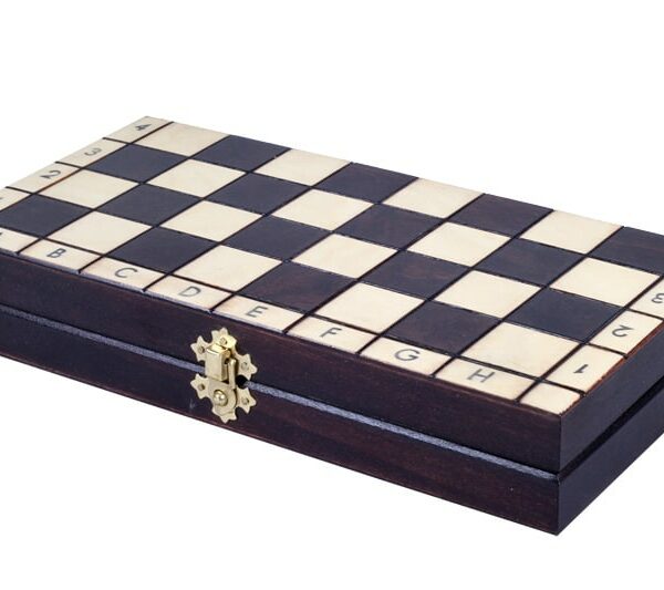 Jeu d’Échecs en Bois Compact – Échiquier Pliable avec Rangement Feutré