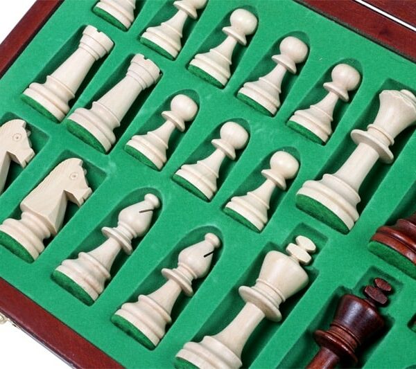 Jeu d'Échecs Staunton en Bois - Échiquier Pliant 49 cm avec Rangement