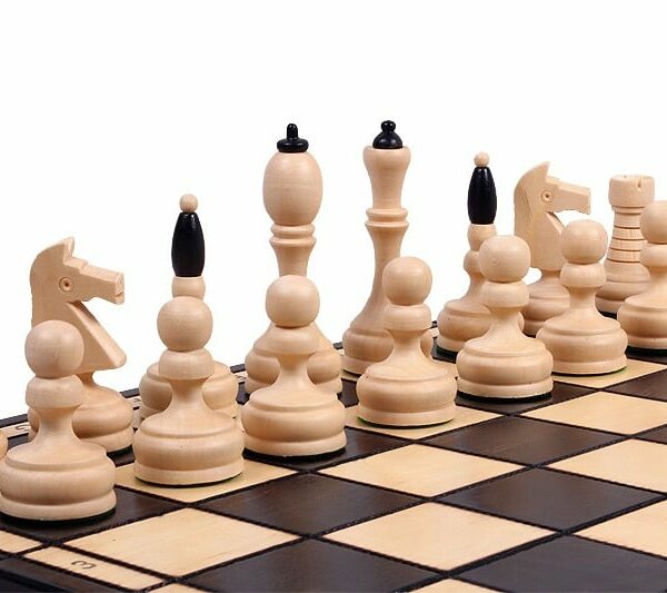 Jeu d'Échecs en Bois avec Pièces Minces - Échiquier Pliant