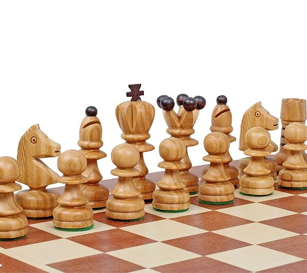 Jeu d’Échecs en Bois de Cerisier – Échiquier Pliant avec Rangement