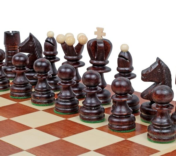 Jeu d’Échecs en Bois de Cerisier – Échiquier Pliant avec Rangement