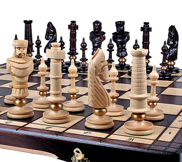 Jeu d'Échecs en Bois avec Pièces Lestées – Échiquier Pliant