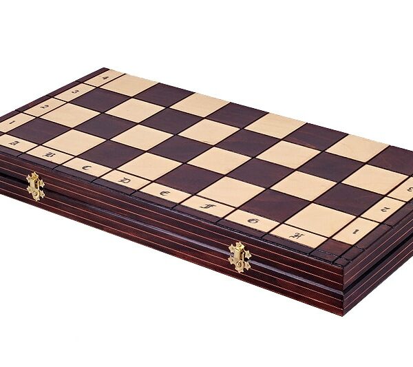 Jeu d'Échecs Longiligne en Bois de Cerisier - Échiquier Pliant