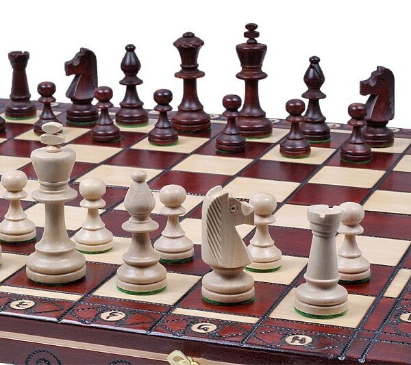 Jeu d'Échecs Staunton en Bois - Échiquier Pliant 49 cm avec Rangement