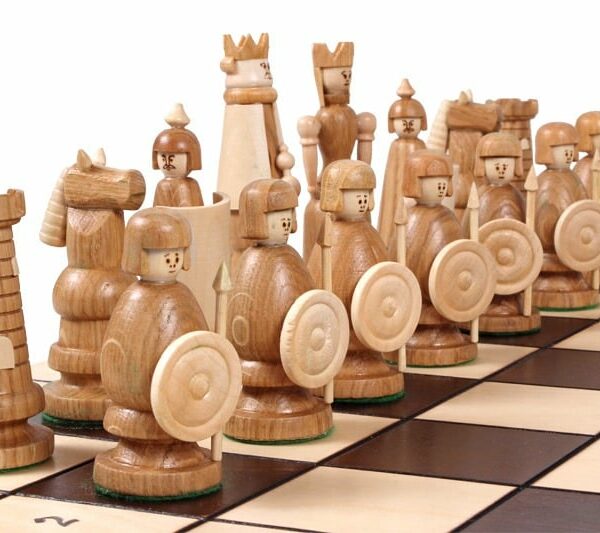 Jeu d'Échecs en Bois de Chêne, Sycomore et Cerisier – Échiquier Pliant