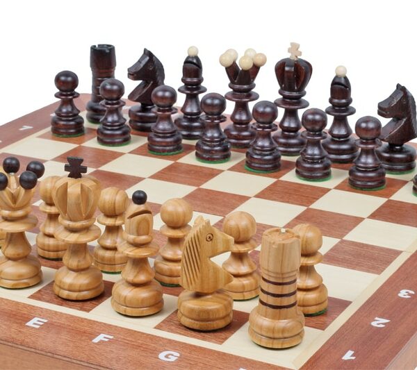 Jeu d’Échecs en Bois de Cerisier – Échiquier Pliant avec Rangement