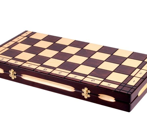 Grand Jeu d'Échecs en Bois avec Pièces de 14 cm - Échiquier Pliant