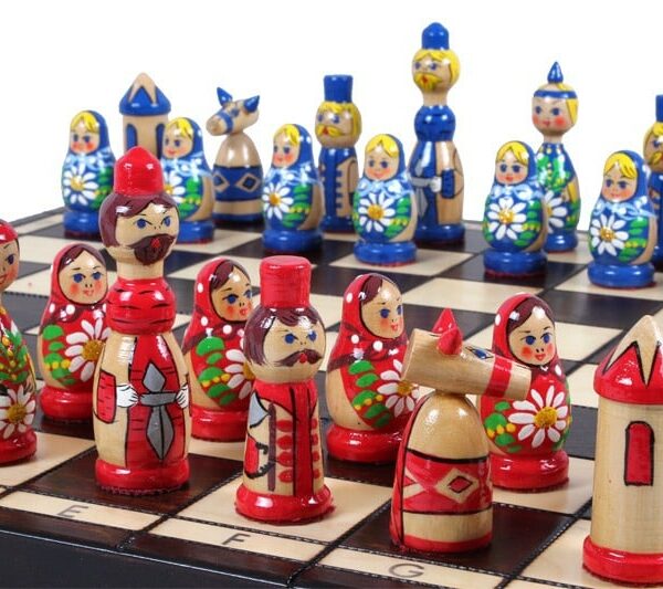 Jeu d'Échecs pour Enfants en Bois - Échiquier Pliant avec Pièces de 9 cm