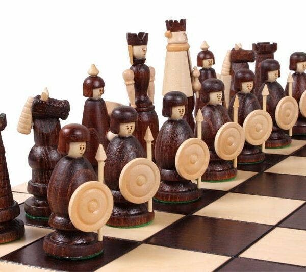 Jeu d'Échecs en Bois de Chêne, Sycomore et Cerisier – Échiquier Pliant