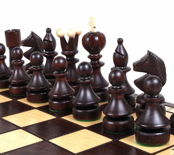 Jeu d’Échecs Pliable en Bois pour Amateurs – Pièces en Bois de Charme, Échiquier avec Rangement