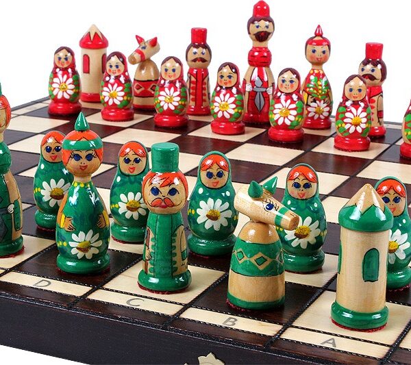 Jeu d'Échecs pour Enfants Thème Poupées Russes - Échiquier Pliant