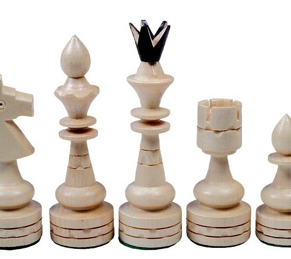 Jeu d'Échecs Indien en Bois de Charme avec Échiquier Pliant en Acajou et Sycomore