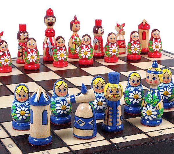 Jeu d'Échecs pour Enfants en Bois - Échiquier Pliant avec Pièces de 9 cm