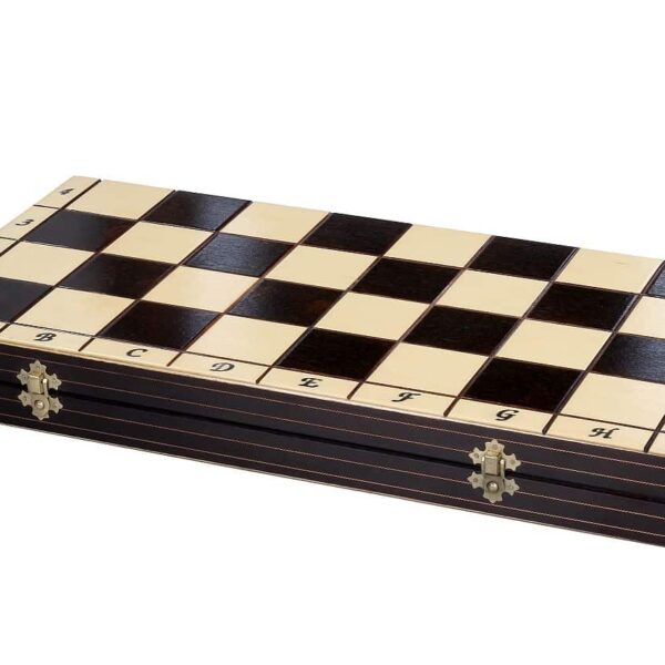 Jeu d'Échecs en Bois de Charme avec Pièces Sculptées et Échiquier Pliant 50 cm