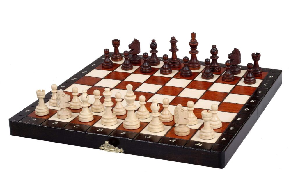 Jeu d’Échecs en Bois avec Échiquier Pliant et Pièces Magnétiques – Compact et Transportable