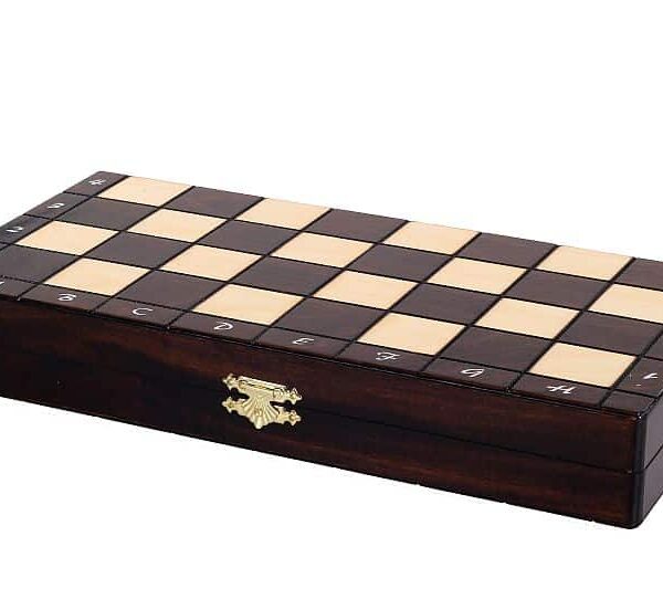 Petit Jeu d’Échecs en Bois Pliable – Échiquier Compact avec Rangement