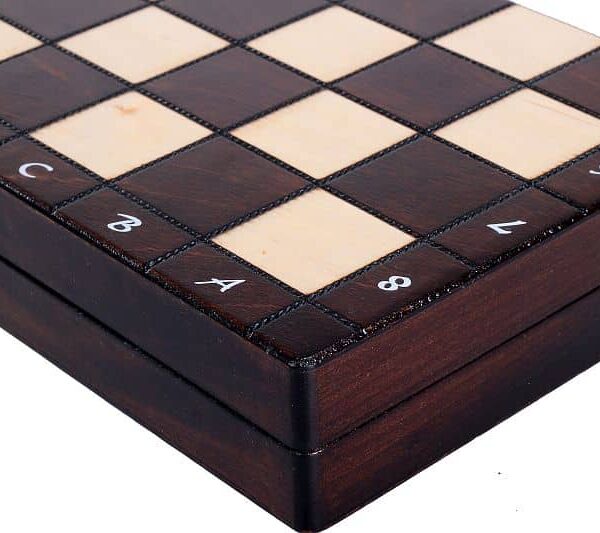 Petit Jeu d’Échecs en Bois Pliable – Échiquier Compact avec Rangement