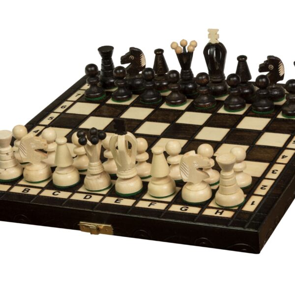 Petit Jeu d'Échecs en Bois Compact – Échiquier 30x30 cm avec Rangement Intégré