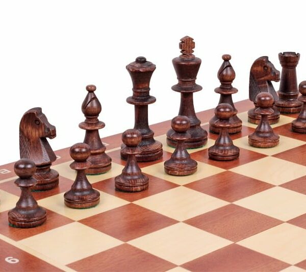 Ensemble de Jeu d'Échecs Staunton Taille 5 en Bois de Charme avec Échiquier en Acajou et Sycomore