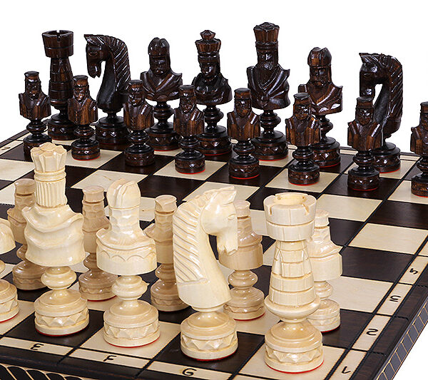 Grands Échecs Fabriqués en Bois de Tilleul - Ensemble Luxe Pliable avec Pièces de 85x85 cm