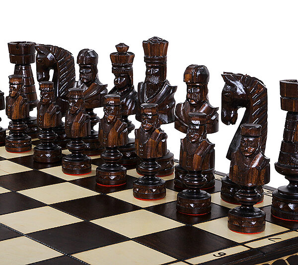 Grands Échecs Fabriqués en Bois de Tilleul - Ensemble Luxe Pliable avec Pièces de 85x85 cm