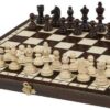 Set d’Échecs en Bois avec Échiquier Pliable et Pièces Style Staunton - Compact et Pratique