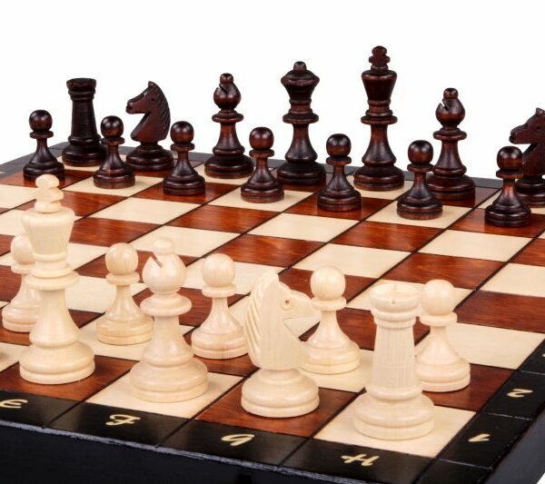 Grand Jeu d’Échecs Magnétique en Bois avec Boîte de 35 x 17,5 cm – Idéal pour Famille et Plein Air