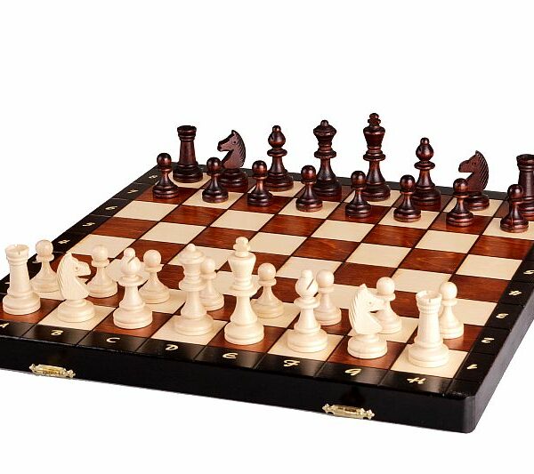 Grand Jeu d’Échecs Magnétique en Bois avec Boîte de 35 x 17,5 cm – Idéal pour Famille et Plein Air