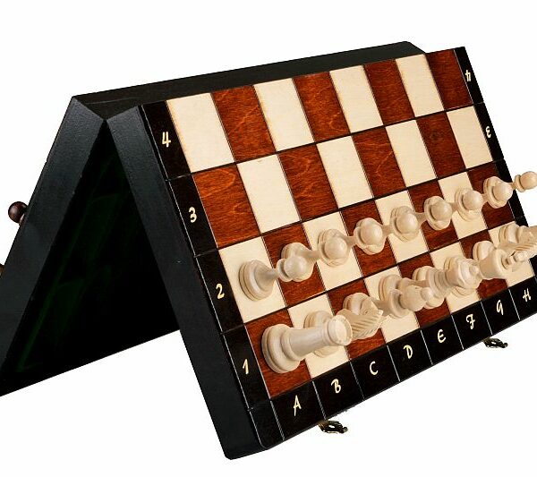 Grand Jeu d’Échecs Magnétique en Bois avec Boîte de 35 x 17,5 cm – Idéal pour Famille et Plein Air